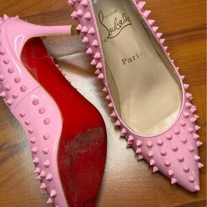 Pink Spike Patent Heels